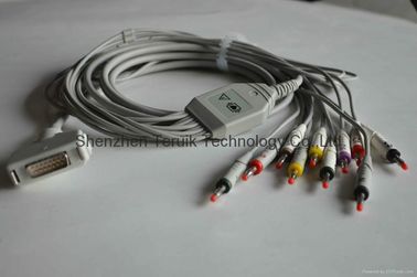 Fukuda ECG tronco y cables de plomo con plátano,3.5m, material TPU proveedor
