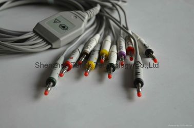 Fukuda ECG tronco y cables de plomo con plátano,3.5m, material TPU proveedor