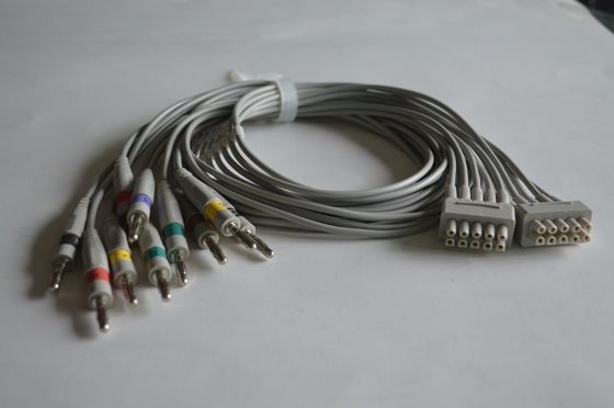 GE 10 cables de conducción de ECG de plomo,2.5m